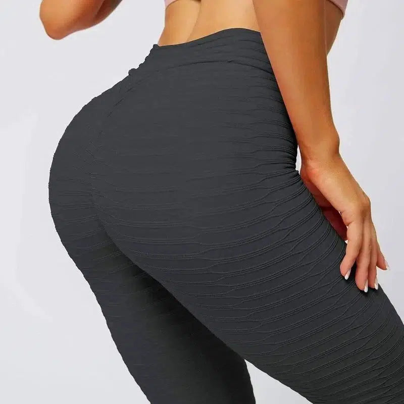 Sports Leggings 3D Stereoscopic Hip Yoga Pants-Black-4