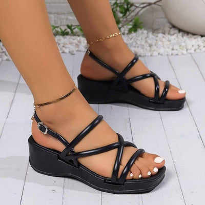 Summer Roman Sandals For Women Versatile Open-toe-Black-6