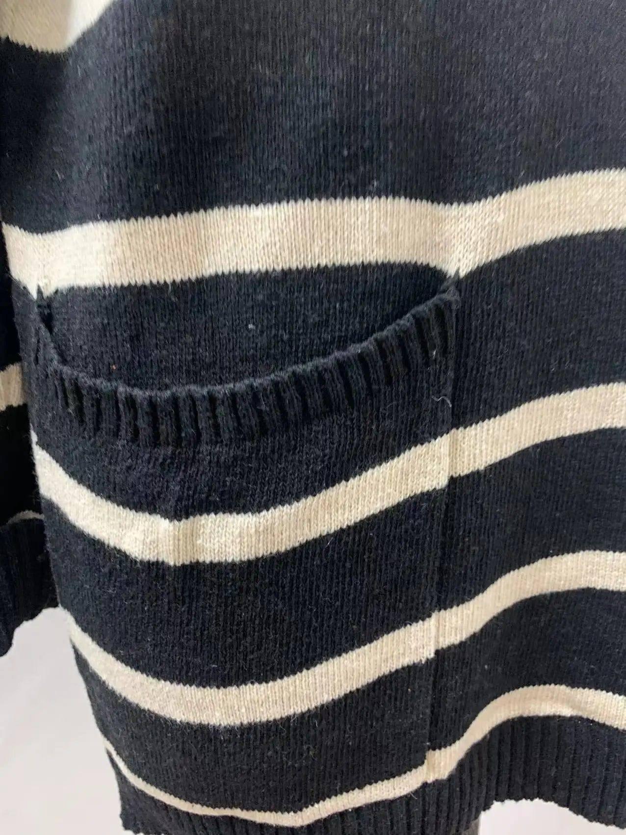 Sweater Contrast Stripe Pullover Crewneck Sweater-3