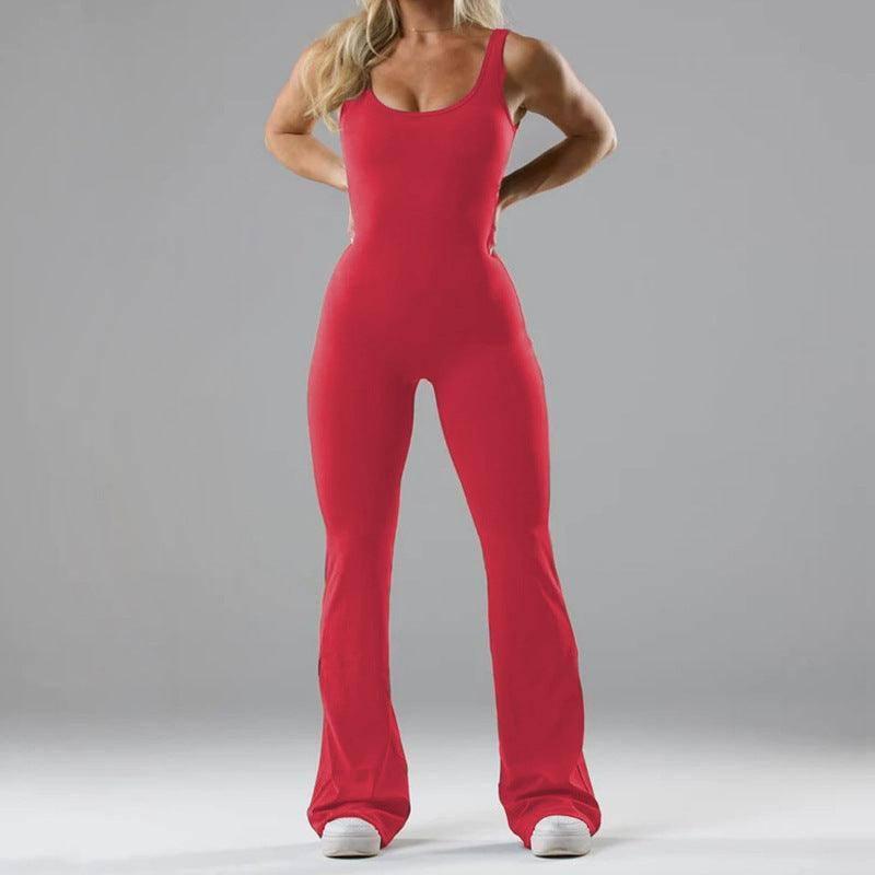 Tight Yoga Bodysuit Casual Hollow Seamless-L-12