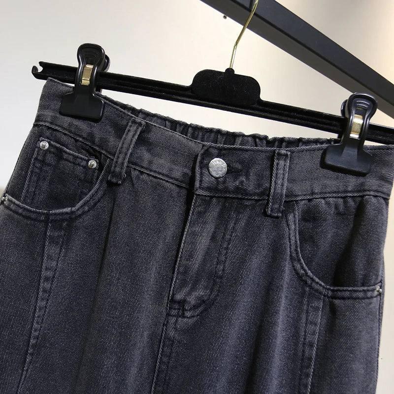 Jeans Woman High Waist Loose Plus Size Zipper Full Length Female Denim Harem Pants 4xl 5xl 6xl-3