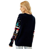 Women's Christmas Tree Sweater Pullover Snowman-5