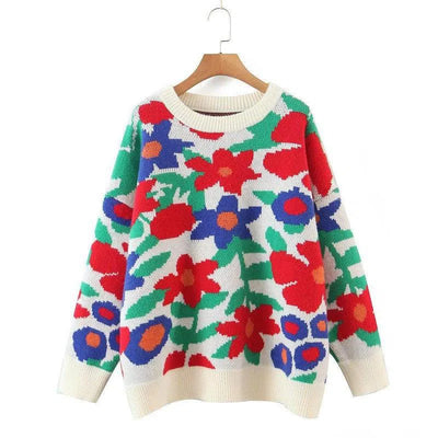 Women's Fashion Embroidered Crew Neck Loose-fitting Long-4