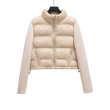 Women's Fashion Petite Cotton-padded Coat Jacket-Low Version White-11