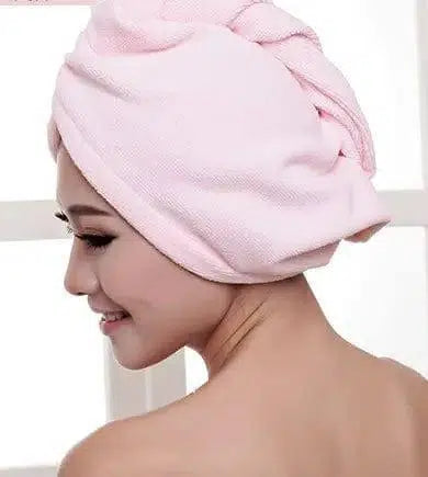 Women's Hair Dryer Cap, Absorbent Dry Hair Towel-Pink60x20cm-44