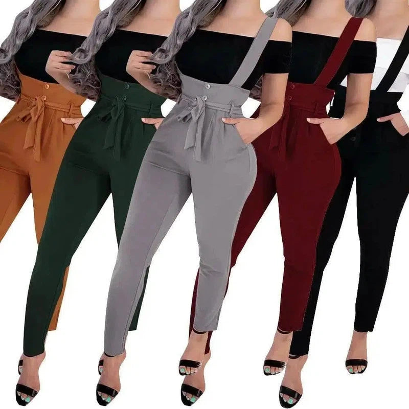 LOVEMI - Women's high waist casual jumpsuit suspenders