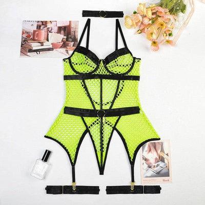 Women's Hot One-piece Lingerie-Fluorescent Green-6