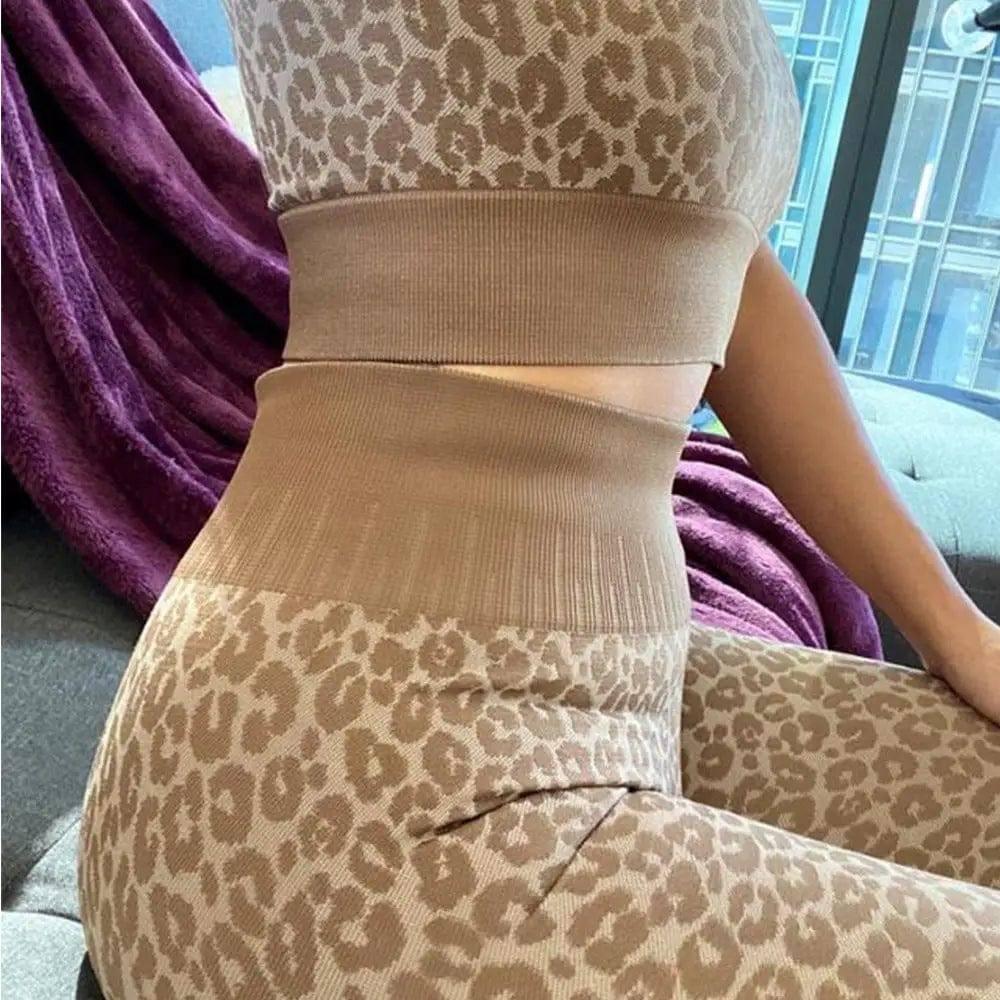 Yoga leopard suit-Khaki-3