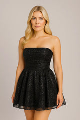 Vestido De Encaje Con Top De Tubo Con Lazo En La Espalda Moda De Verano Plata / S