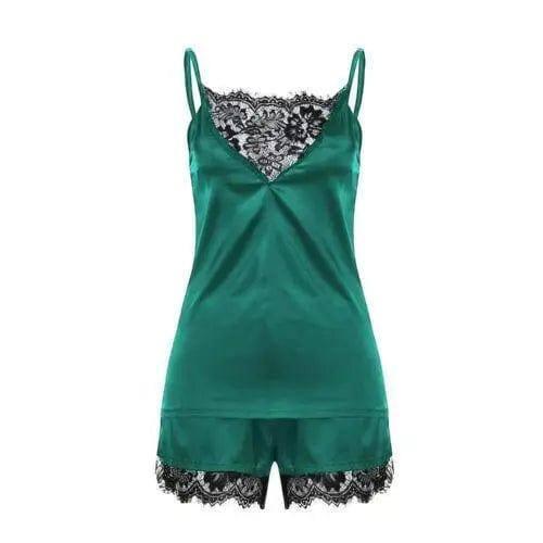 lace lingerie set-Green-8