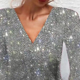 Sparkly V-Neck A-Line