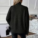 Off-Shoulder Knit Turtleneck